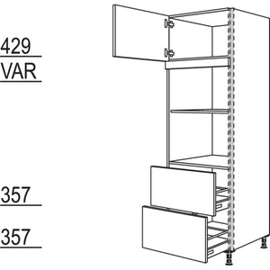 Nobilia Geräte-Umbau für Mikrowelle und Dampfgarer - Kompaktgerät NGSMDK2A-2 36593