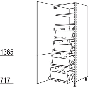 Nobilia Hochschrank mit Wäschekorb- Tablar Laundry-Area NHSWTAB60-2 36175