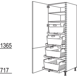 Nobilia Hochschrank mit Waeschekorb-Tablar Laundry-Area NHSWTAB60-2 36175