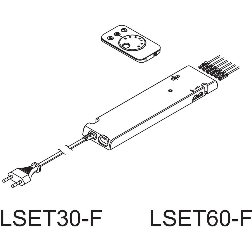 Nobilia LED starter set with Emotion radio remote control, comprising of:  LSET60-F undefined cm 