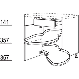 Nobilia Maxi-Eckschrank mit Schwenkauszug UEVSA90-45-M 56190