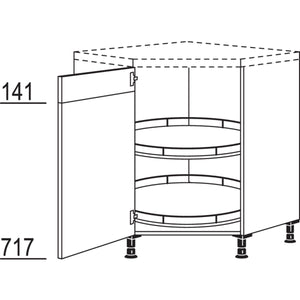 Nobilia Maxi-Karussellschrank- diagonal UET90-M 42082