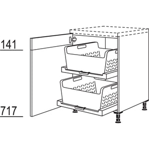 Nobilia Maxi-Unterschrank mit Waeschekorb-Tablar Laundry-Area UWTAB60-M 42502