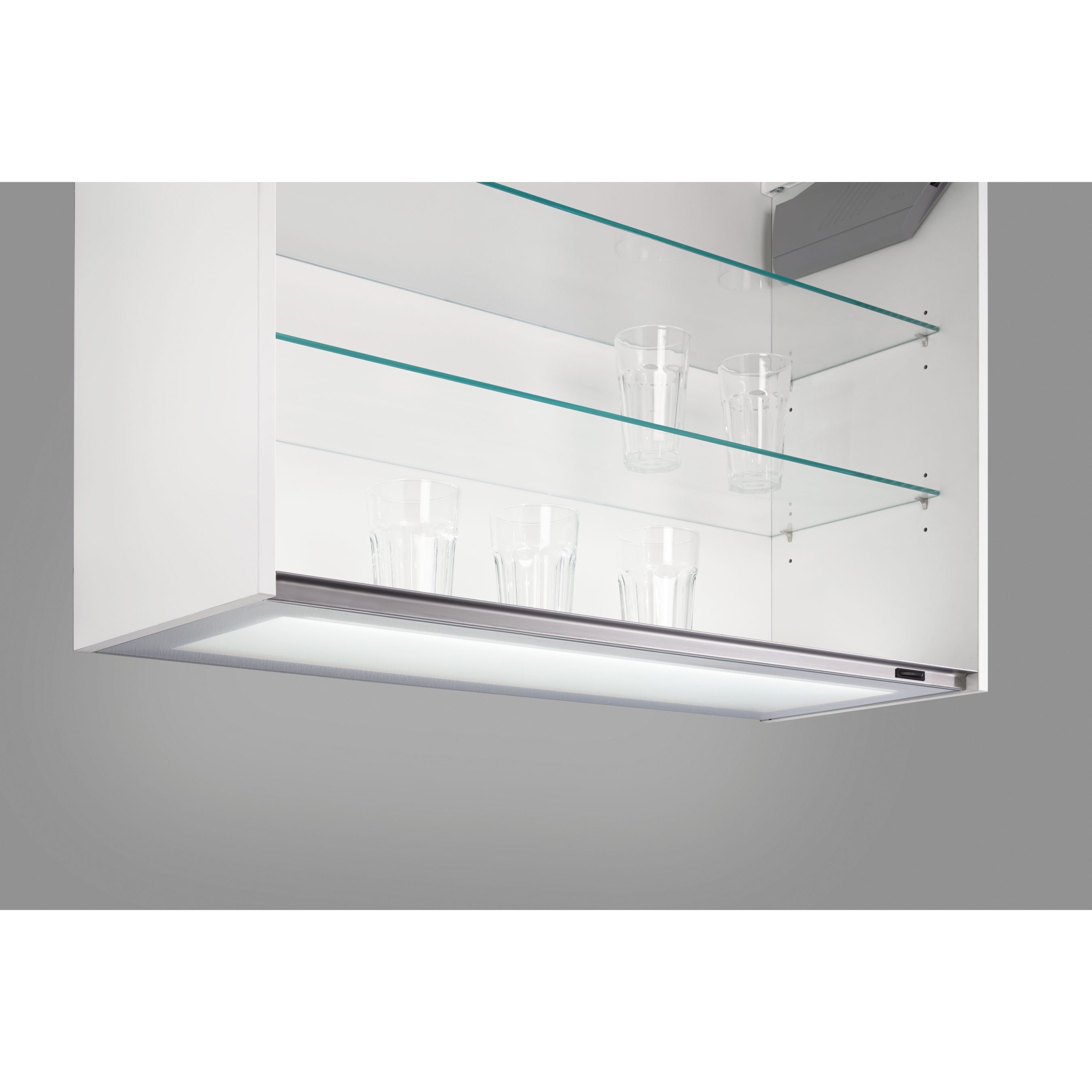 Nobilia Etagère en verre avec éclairage LED des chants du verre pour  éléments hauts GB-WS120 116.6 cm
