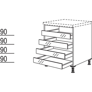 Nobilia Unterschrank mit Tablarauszügen URTA90 20449