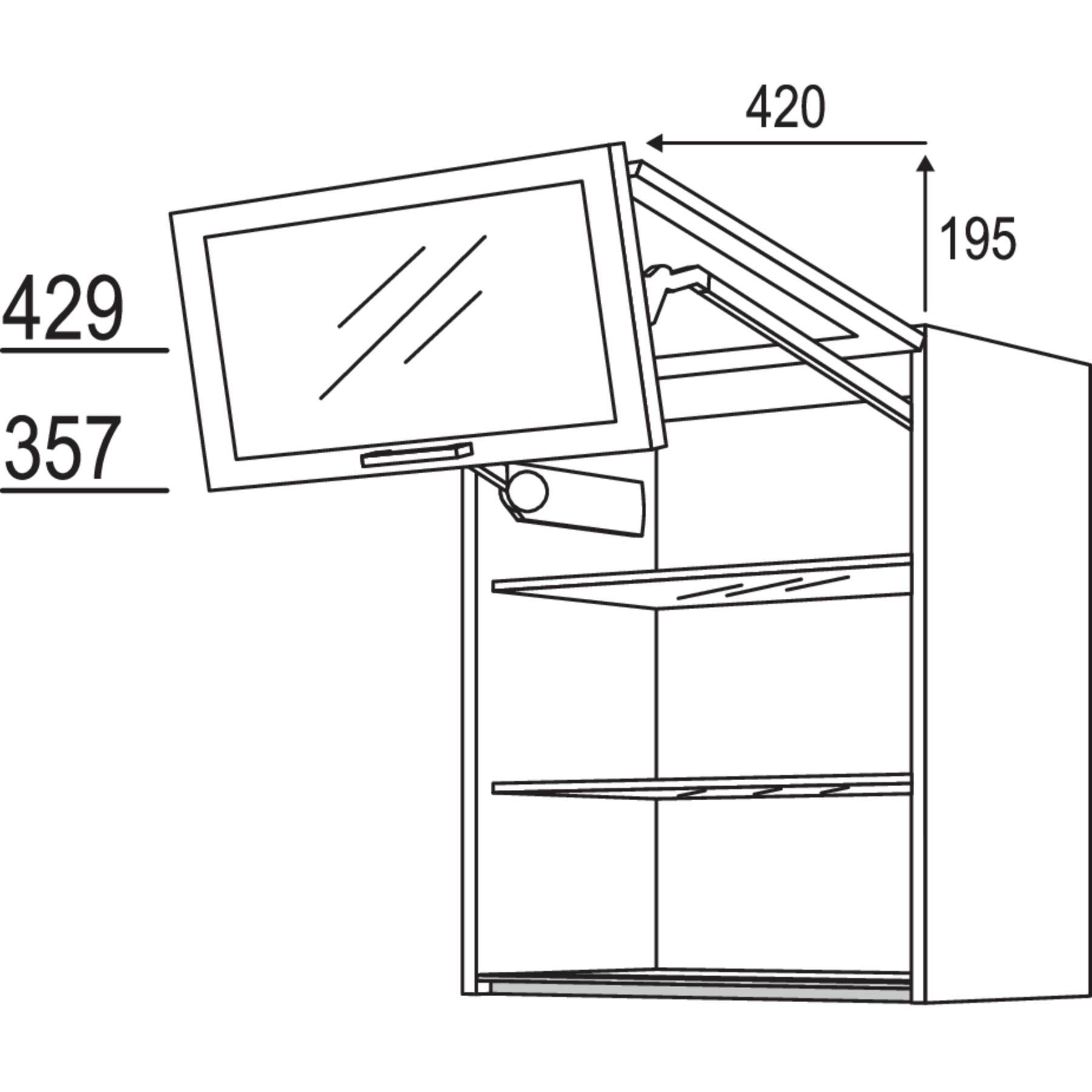 Nobilia Wandschrank Falt-Lifttuer NWFLGG100-2 66415