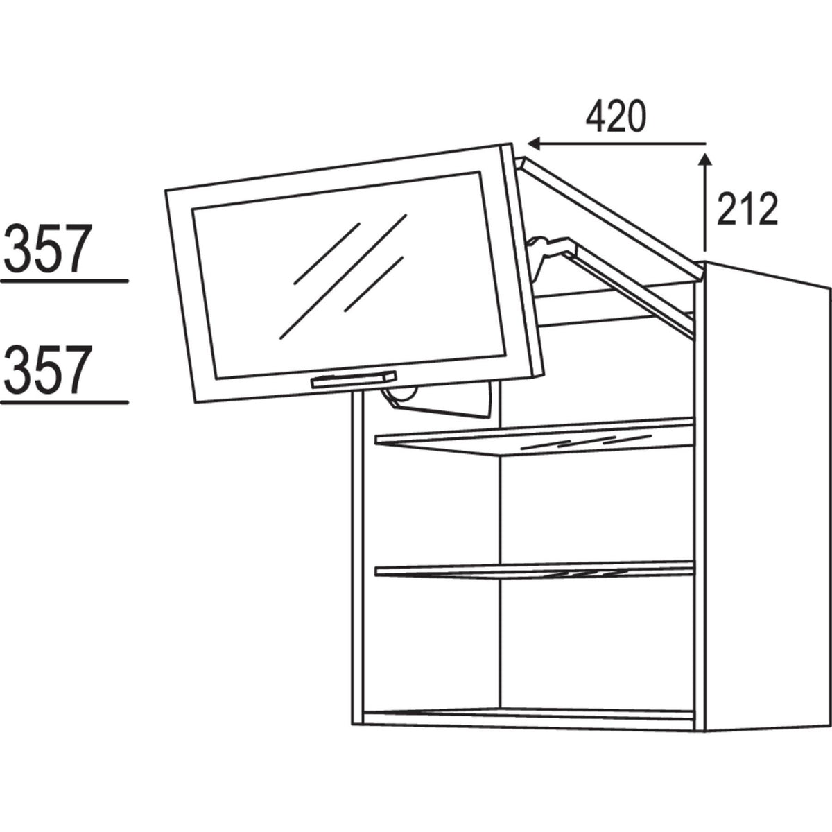 Nobilia Wandschrank Falt-Lifttür WFLG80-1 32358