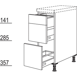 Nobilia XL-Auszugschrank für Mülltrennung UASA45-X 37041