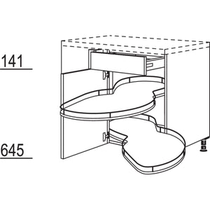 Nobilia XL-Eckschrank mit Schwenkauszug UESA100-50-X 37212