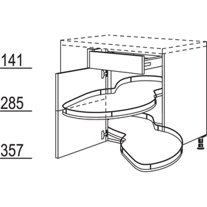 Nobilia XL-Eckschrank mit Schwenkauszug UEVSA90-45-X 32211