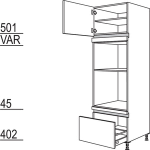 Nobilia XL-Geraete-Umbau Backofen und Dampfgarer - Kompaktgeraet NGODKA-2X 43323