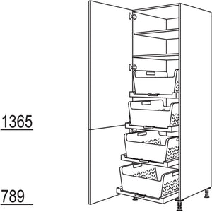 Nobilia XL-Hochschrank mit Wäschekorb- Tablar Laundry-Area HDWTAB60-2X 41262