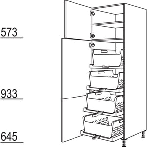 Nobilia XL-Hochschrank mit Waeschekorb-Tablar Laundry-Area HWTAB60-2X 41261