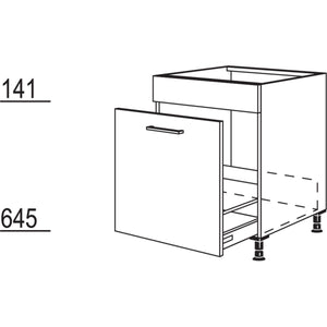 Nobilia XL-Spülenschrank für bauseitige Wertstoffbehälter- Systeme SPUA-BW50-X 37285