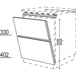 Nobilia XL-Tuerfront in geteilter Optik fuer vollintegrierte Unterbaugeraete NGSBT60-X 54869