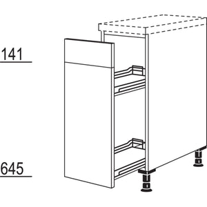 Nobilia XL-Unterschrank mit Apothekerauszug Junior UAJ30-X 33129