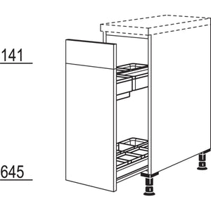 Nobilia XL-Unterschrank mit Apothekerauszug Junior UAJO30-X 33140