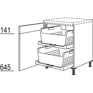 Nobilia XL-Unterschrank mit Wäschekorb-Tablar Laundry-Area UWTAB60-X 31502