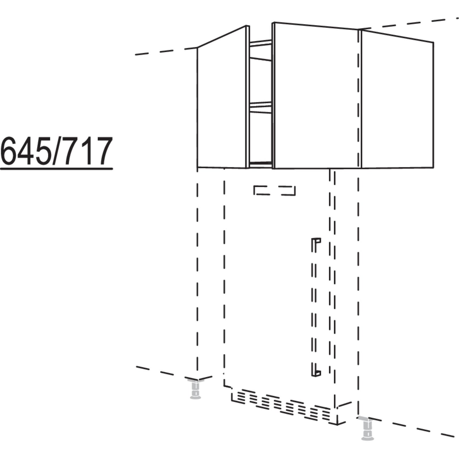 Nobilia Ueberbauschrank fuer freistehende Kuehlschraenke UFK120-72 40664