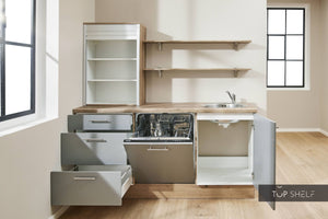 Pino Küche Küchenzeile Achatgrau 180cm  Küchenschränke ohne Dekoration konfigurierbar-top-shelf.de