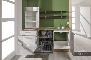 Pino Küche Küchenzeile Beton Weißgrau 180cm  Küchenschränke ohne Dekoration konfigurierbar top-shelf.de