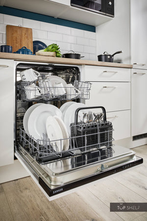 Pino Küche Küchenzeile Weiß 240cm konfigurierbar E-Geräte Detail Geschirrspüler top-shelf.de