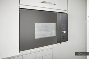 Pino Küche Küchenzeile Weiß 240cm konfigurierbar E-Geräte Detail Mikrowelle top-shelf.de