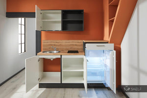 Pino Küche Küchenzeile weiß 180cm Küchenschränke ohne Dekoration-top-shelf.de-