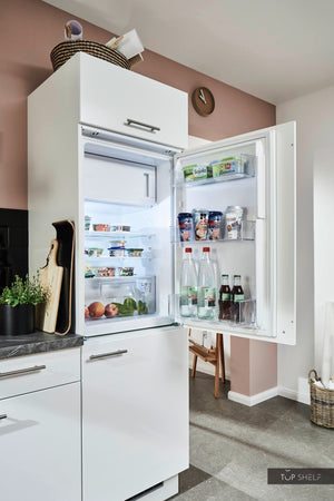 Pino Küche Weiß Hochglanz 285 x 165 cm konfigurierbar Kühlschrank top-shelf.de-