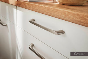 Pino Küche Weiß matt 160 cm konfigurierbar mit E-Geräten Detail Front top-shelf.de-