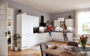 nobilia Einbau- L-Küche Berlin Weiß mit Falt-Lift Wandschrank