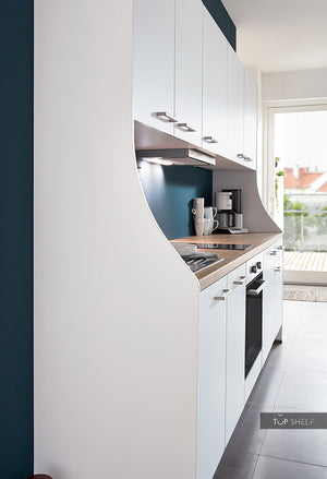 nobilia Einbauküche Köln 270 cm mit Design Seitenwange in Alpinweiß matt für freistehenden Küchenblock