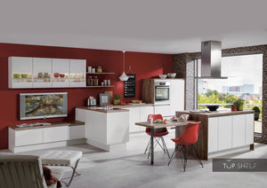 nobilia Küche mit Kücheninsel Laser 416 weiß 550 + 220 cm Küche Küche konfigurierbar mit E-Geräten