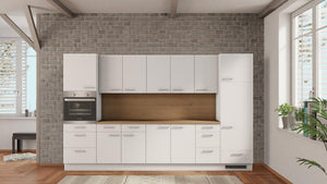 nobilia Küche Jena 345 cm Weiß matt Eiche Provence Kaufen Günstig mit Kühlschrank