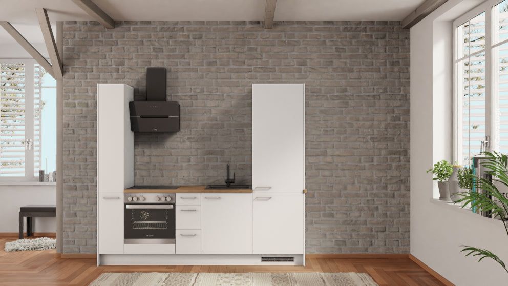 nobilia Küchenzeile Zwickau 240 cm Weiß modern  Eiche Provence mit preisen