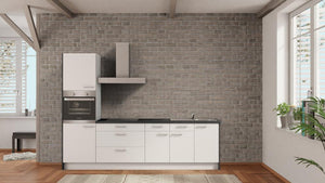 nobilia Küche Aalen 285 cm Alpinweiß matt online kaufen Beton Schiefergrau günstig ab Werk kaufen