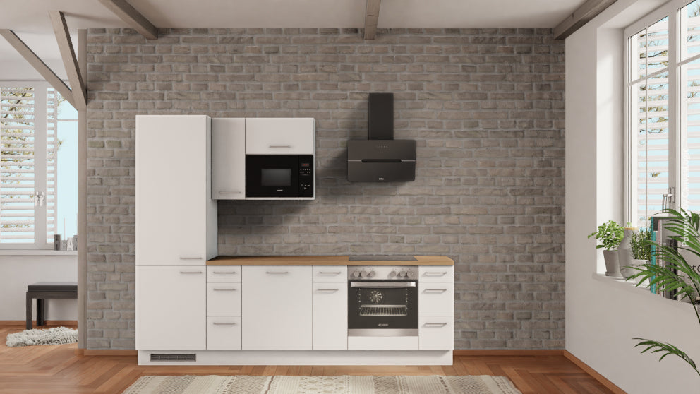 nobilia Küche Friedrichshafen 270 cm Alpinweiß matt Eiche Provence günstig ab Werk kaufen