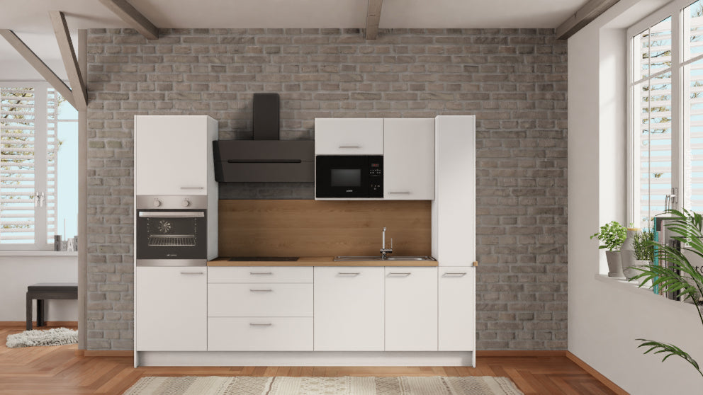 nobilia Cocina Garbsen 285 cm Blanco liquidación Roble Provenza con precios