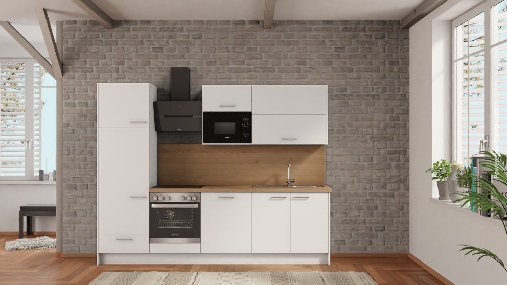 nobilia Küche Gießen 270 cm Alpinweiß matt abverkauf Eiche Provence günstig ab Werk kaufen