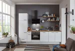 nobilia Küche Kiel 300 cm komplett mit Elektrogeräten Küchenzeile Alpinweiß vormontiert konfigurierbar