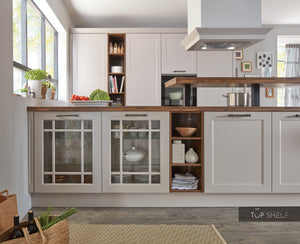 nobilia Küche mit Kücheninsel Chalet 881 Lack Sand Matt 270+380 cm konfigurierbar mit E-Geräten