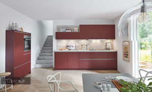 nobilia Küche Küchenzeile Easytouch 963 Lacklaminat Rostrot ultramatt 300+120 cm konfigurierbar mit E-Geräten spiegelverkehrt