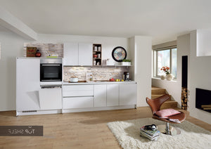 nobilia Küche Küchenzeile Laser 427 Alpinweiß 360 cm konfigurierbar mit Elektrogeräten spiegelverkehrt