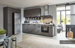 nobilia Küche Küchenzeile Riva 839 Beton Terragrau 130 + 300 cm Küche konfigurierbar mit Elektrogeräten