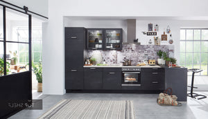 nobilia Küche Küchenzeile Speed 288 Schwarzbeton Nachbildung 360 cm Küche konfigurierbar mit Elektrogeräten-top-shelf.de spiegelverkehrt