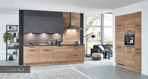 nobilia Küche Structura 405 Eiche Sierra 270 + 150 cm konfigurierbar mit E-Geräten spiegelverkehrt