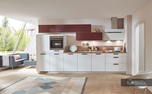 nobilia Küche Küchenzeile Touch 332 Lacklaminat Alpinweiss supermatt 390 cm konfigurierbar mit E-Geräten