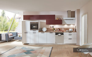 nobilia Küche Küchenzeile Touch 332 Lacklaminat Alpinweiss supermatt 390 cm konfigurierbar mit Elektrogeräten