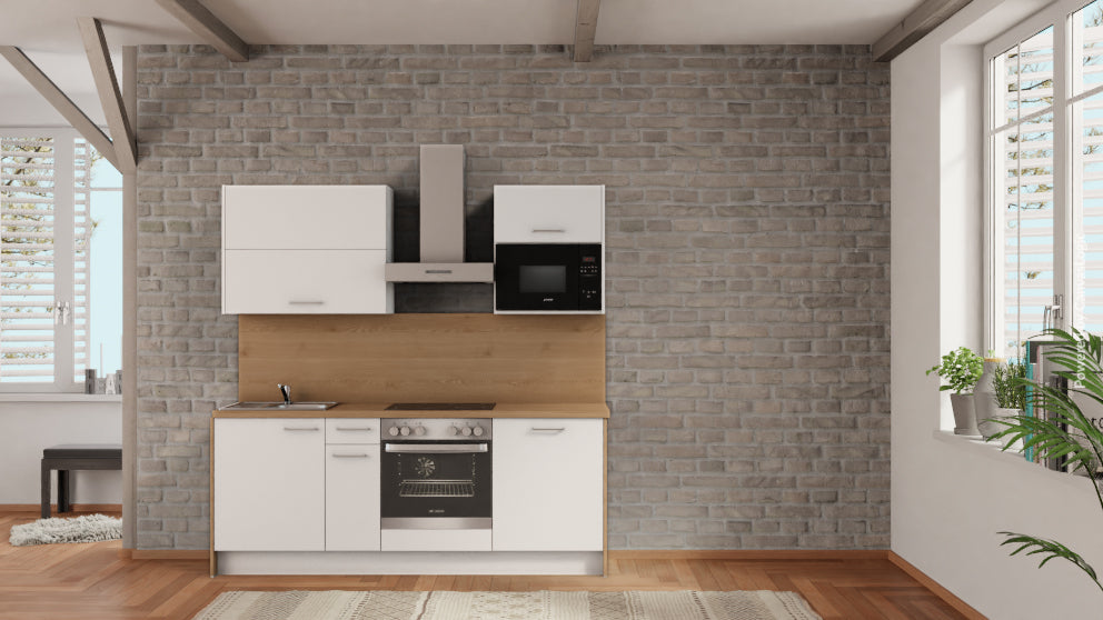 nobilia Cocina Ludwigsburg 210 cm Blanco mate con precios Roble Provenza comprar en línea