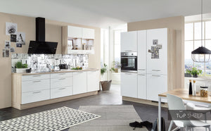 nobilia Küche Speed 244 Alpinweiß 280 + 150 cm zwei Küchenblöcke konfigurierbar mit Elektrogeräten